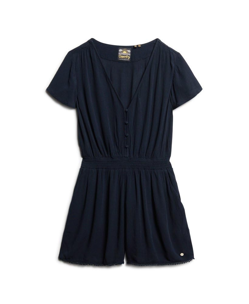 Superdry Robe Short Sleeve Beach Playsuit 98t Eclipse Navy