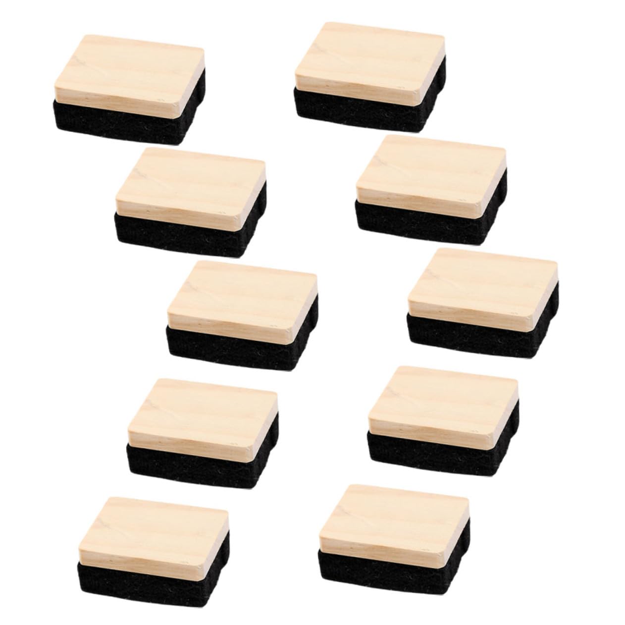 HOMSFOU 5 Sätze Radiergummi Mini Schwarz Kreidebretter Kreidestaubtuch Multipack Kreideradierer Für Die Tafel Tafelschwamm Tafelwischer Reiniger Hölzern 10 Stück * 5