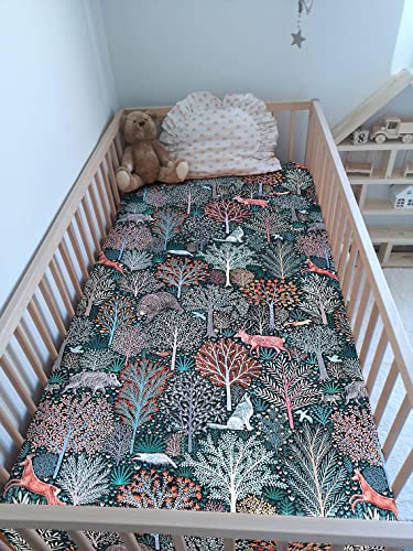 Image of Soft Fitted Crib Sheet, Stretchy and Breathable Toddler Crib Sheet for Boys and Girls, Fits Standard Crib and Toddler Mattress (Jungle Animals)