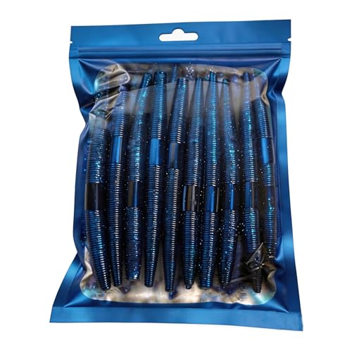 Soft Plastic Fishing Lures for Bass 5" - Salt Infused Stick Bait, Fall Rate Action for Texas/Wacky/Carolina Rig, Soft Plastic Swimbaits for Freshwater/Saltwater (24 Pcs)
