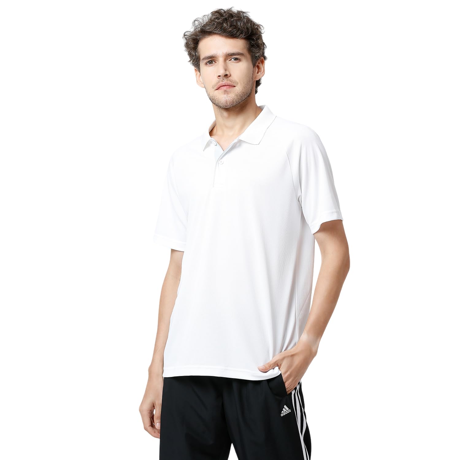 adidas Men's Solid Regular fit Polo (B30905-M_White M)-picture-27