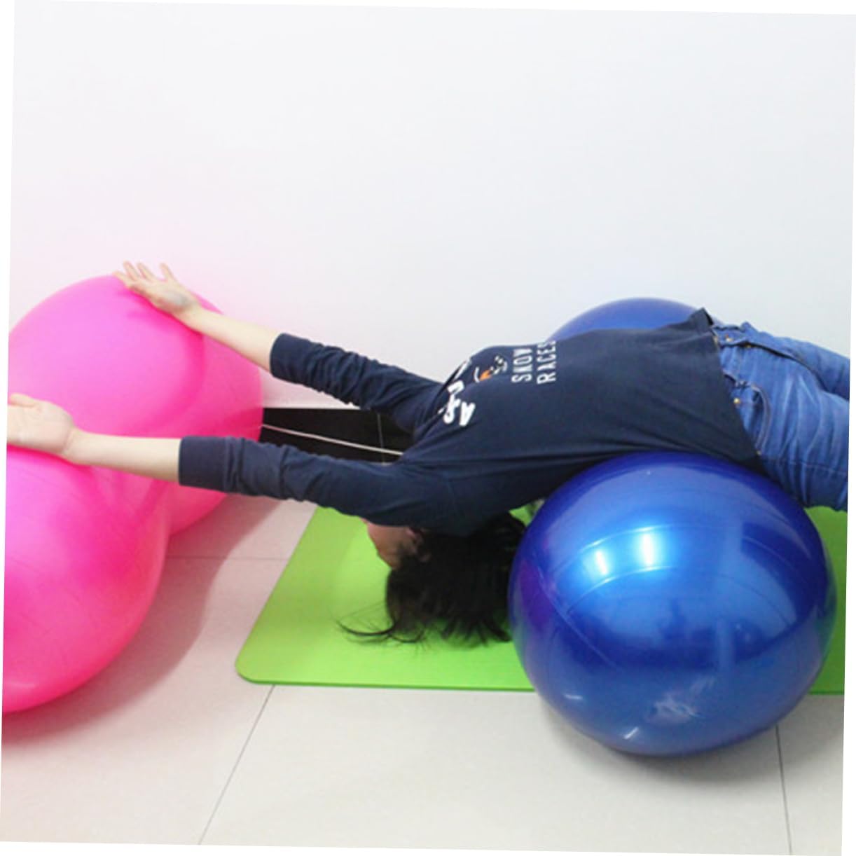 TOYANDONA Pregnancy Safe Exercise Ball Yoga Ball Balancing Stability Training Tool Thicken Burst Yoga for Gym Workouts