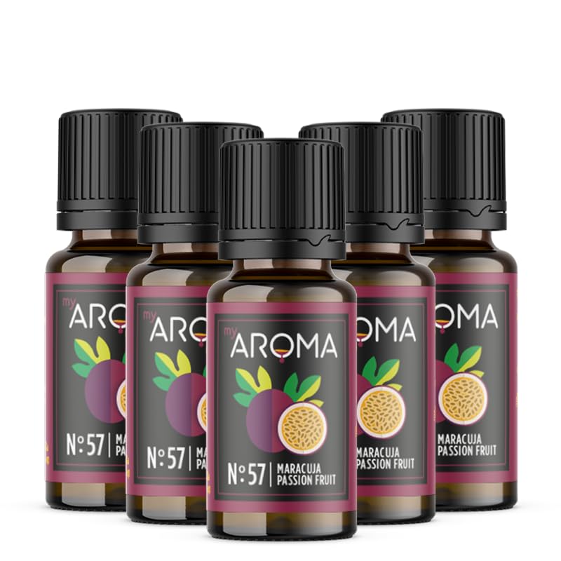 Gotas aromáticas totalmente naturales de myAROMA (5 x 10 ml, maracuya)