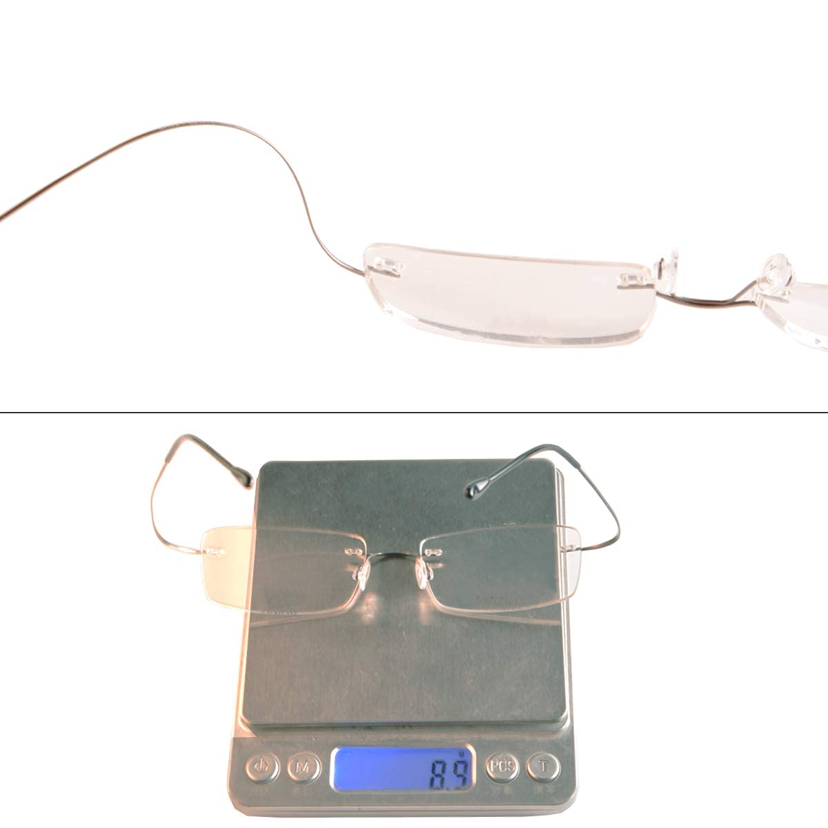SHINU Titanium Randloser Rahmen MR-7 anti blau Light Kundenspezifische kurzsichtige Brille-NS021