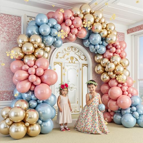 Image of Gender Reveal Balloon Garland Arch Kit,412pcs Pink and Blue balloons 18 12 10 5 Inch for Gender Reveal Decorations Birthday Baby Shower Wedding Bridal