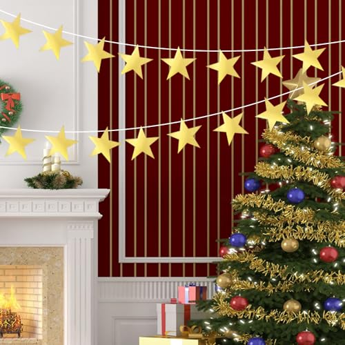 Image of Star Cutouts, 48PCS Gold Five Star, Double Printed Paper, 6 Inch Cardboard, Glitter Stars Decoration for Bulletin Board Classroom Wall Party