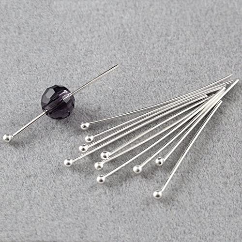 Weisha 100Pcs/Lot Copper Head Pins Beads T-Pins For Diy Beads Pearls Jewelry Making Accessories Round Gold Silver Color Earring Making Supplies(30Mm,Silver) #TOP5