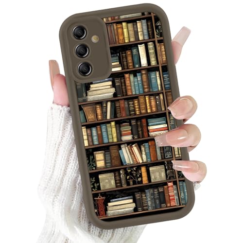 Coque Samsung S25 5G motif bibliothèque vintage marron antichoc en TPU souple pour femme 6.2"