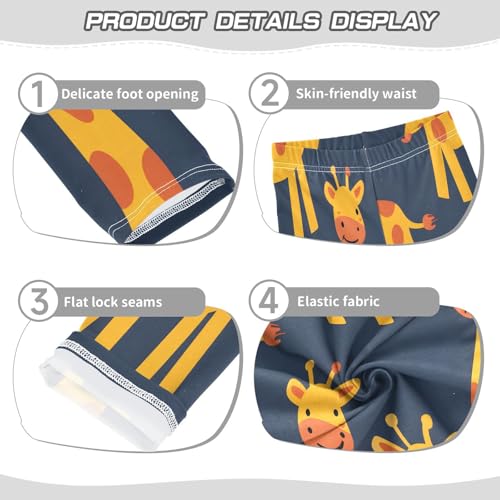 Bolaz Toddler Girls Leggings Printed Yoga Pants Leggings Orange Red Giraffe for Kids3