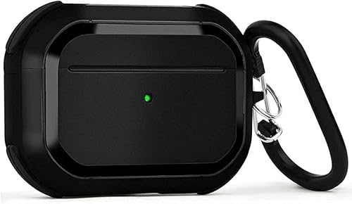 HUSH Funda protectora para Airpods Pro, funda duradera compatible con AirPods Pro de 12 generación (negro)