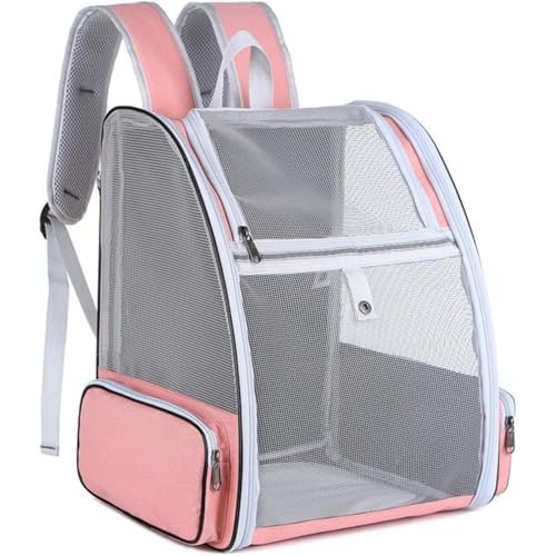 Vlwm ペット用品 ハンドバッグ ペットベビーカー ペットバッグ 猫用 犬用 折りたたみ 小型犬用 グルーミング 旅行 軽量 防災 通院 避難 大容量 お出かけ 猫用品 メッシュ リュック (ピンク)