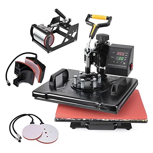 Slendor Heat Press 5 in 1 Heat Press 12x15 inch Machine 360-Degree Swing Away Digital Multifunction Sublimation Combo for T Shirts Mugs Hat Plate Cap