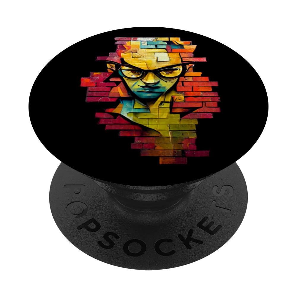 Nerdcore Grafitti Geeksta Rap Nerd Painted On The Wall PopSockets Swappable PopGrip