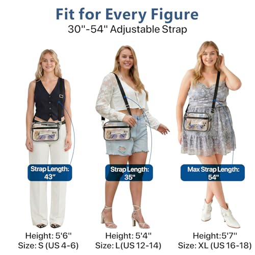 Image of PACKISM Clear Bag for Stadium Events - Small Clear Purse Crossbody Bag | Adjustable Wide Strap, 2 Easy Access Pockets, Thick 0.5mm PVC, for Sports Game Day Concerts Festival, Women Clear Stadium Bag