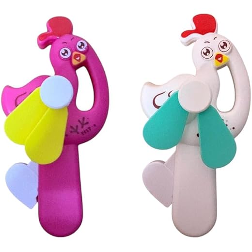 Euphrates Cartoon Chicken Hand Fan Toy for Kids Set of 2 Por
