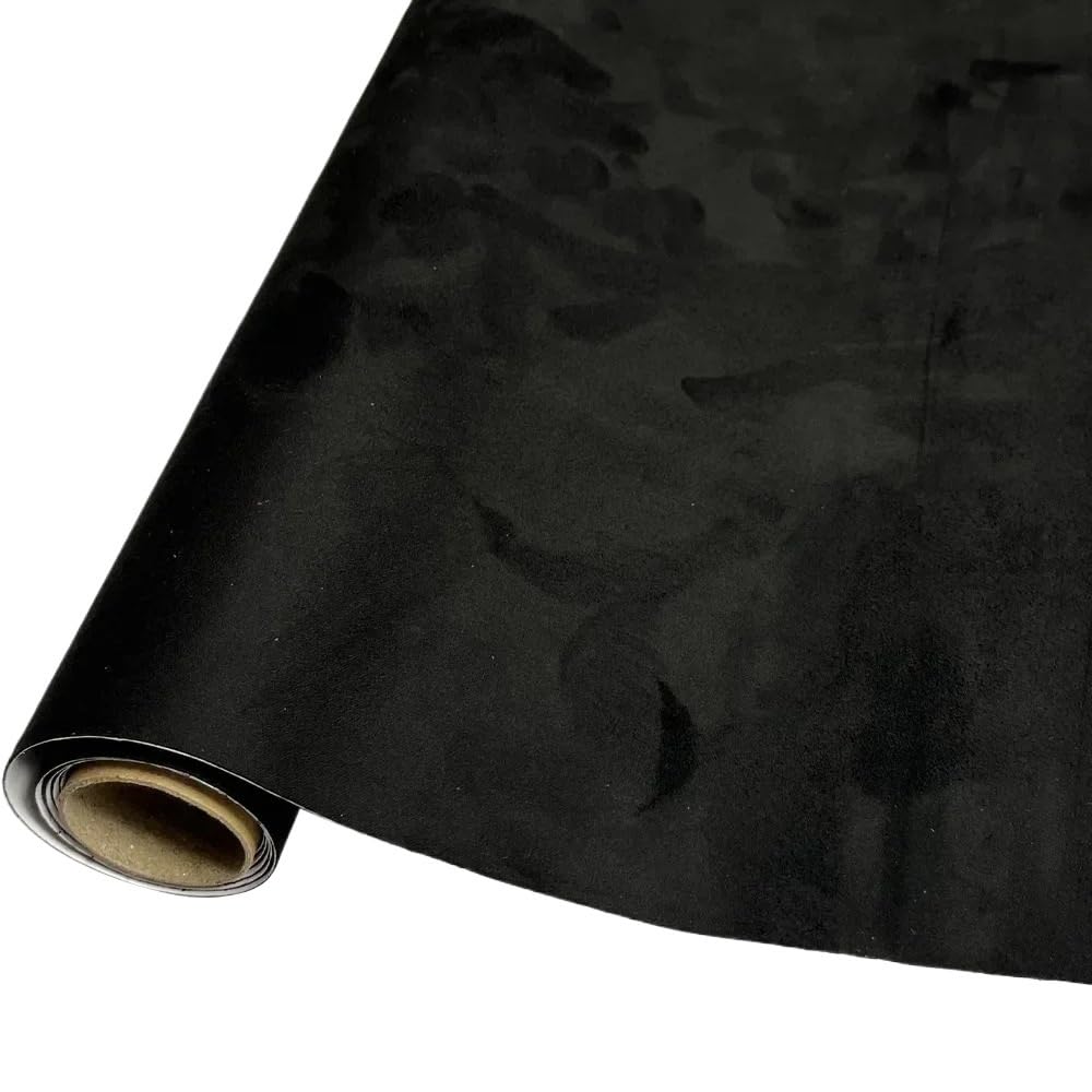Dachhimmel Stoff 100cm/200cm/300cm/500cm*50cm Multi Colors Self Adhesive Fabric Sticky for DIY Car Headlining Fabrics Interior Modified(Black,50cm x 100cm)