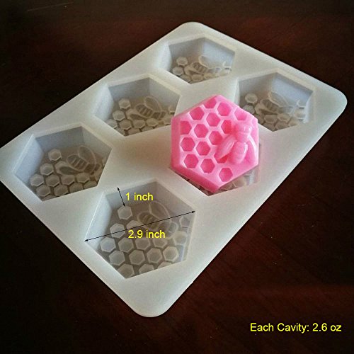 MoldFun Large Bee Honeycomb Mold, Beehive Silicone Mould for Soap, Lotion Bar, Cake Baking, Chocolate, Ice Cube, Jello, Candy, Candle, Wax Crayon Melt - Thumbnail 4