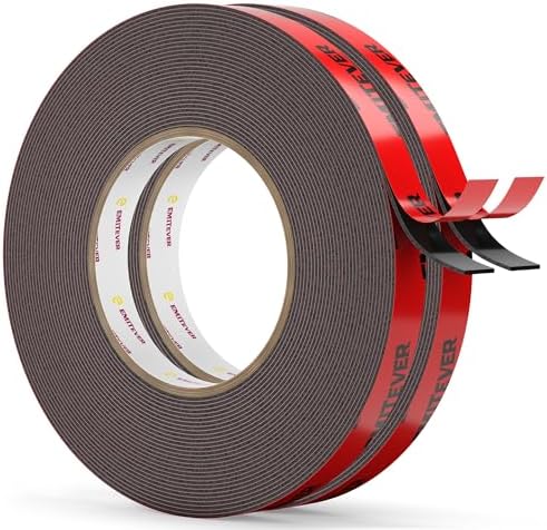 Emitever Doppelseitiges Klebeband Extra Stark 10m x 10mm (2 Rollen) | Wasserfest, Hitzebeständig, Rückstandsfrei Entfernbar, Vielseitig Einsetzbar, Stabile Befestigung