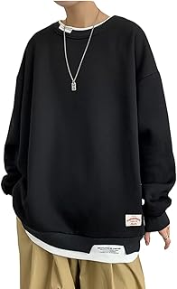 [foveitaa] トレーナー メンズ オーバーサイズ 無地 人気 プルオーバー トレーナー トップス カジュアル おしゃれ シンプル オシャレ ドロップショルダー ゆったり パーカー 男女兼用 春秋服