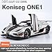 1:24 Scale Koenigsegg ONE Diecast Car Model Toy with Opening Doors, Sound & Light Features for Boys, Kids & Adults (Koenigsegg White)