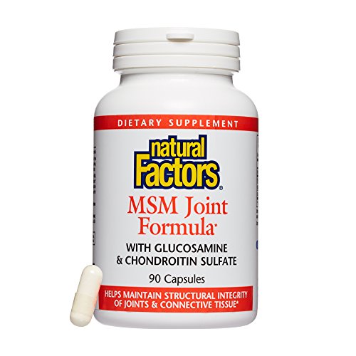 Natural Factors, Joint MSM Formula, Supports Healthy Joint, Muscle and Cartilage with Glucosamine and Chondroitin Sulfate, 90 capsules (90 servings)