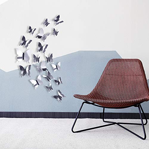 image for BBTO 48 Pieces Butterfly Wall Decor DIY Mirror 3D Butterfly Stickers R