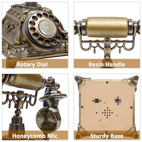 Teléfono vintage de disco rotatorio para línea fija miniatura 4