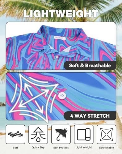 Image of Yoimira Hawaiian Shirts for Men, Print Mens Casual Short Sleeve Button Down Shirts Floral Aloha Beach Shirt