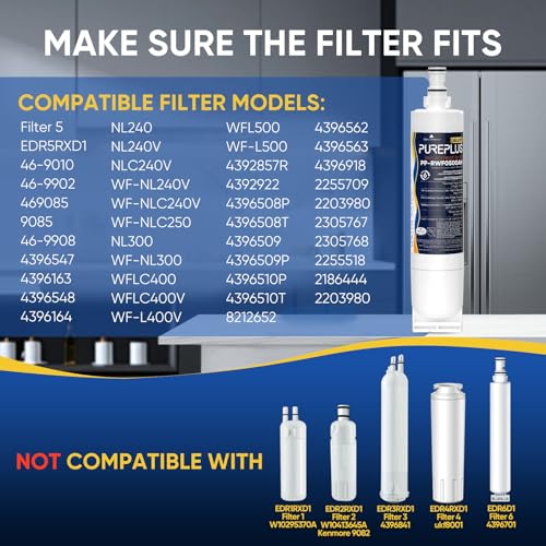 Image of PUREPLUS 4396508 NSF 401 & 53 & 42 Certified Refrigerator Water Filter, Replacement for EDR5RXD1, EveryDrop Filter 5, 4396510, 4392857,Kenmore 46-9010,9085,LC400V,WF-NLC240V,RFC0500A,WF285,2Pack