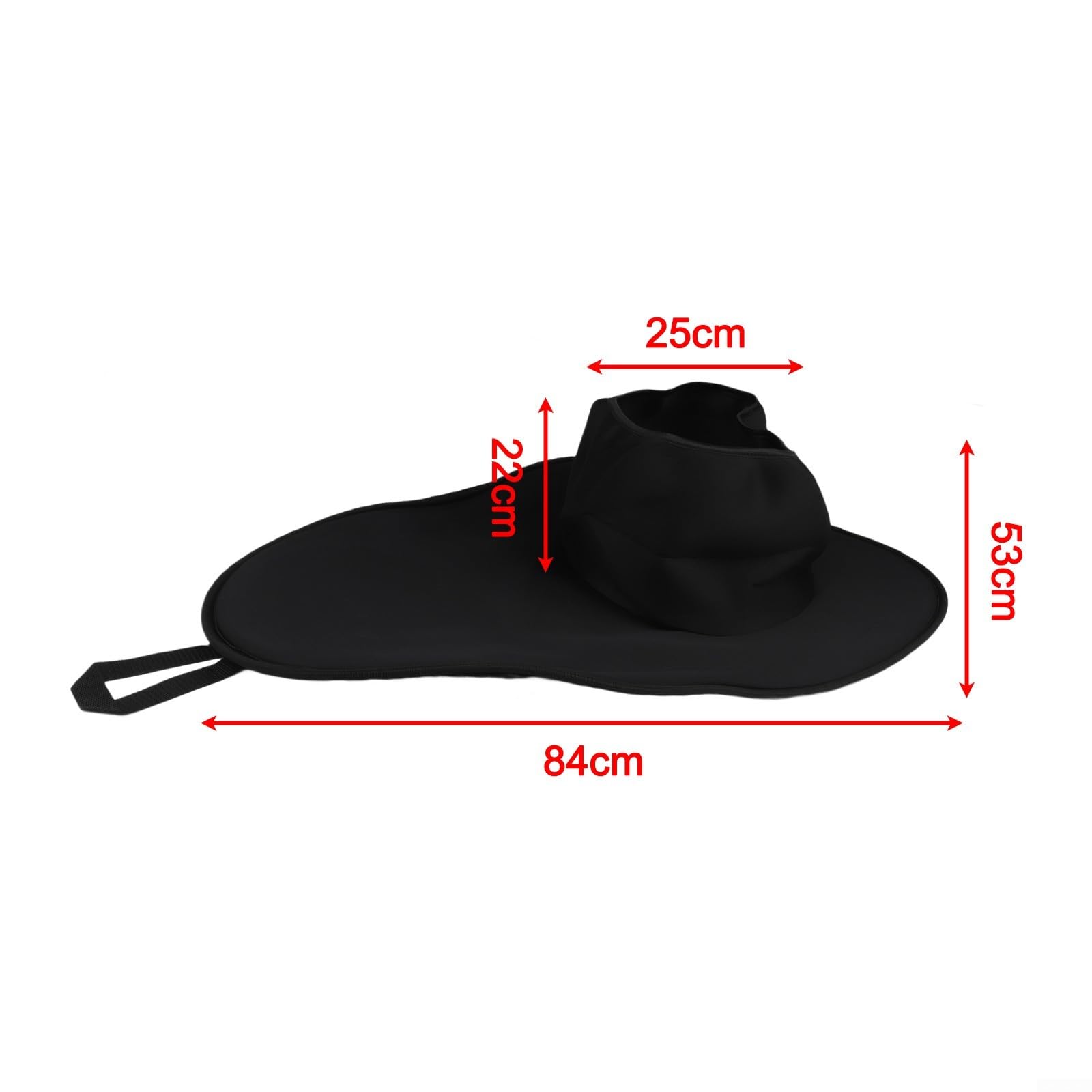 Jupe de kayak en néoprène imperméable pour cockpit de 90 x 52 cm, poignée à dégagement rapide pour plus de sécurité