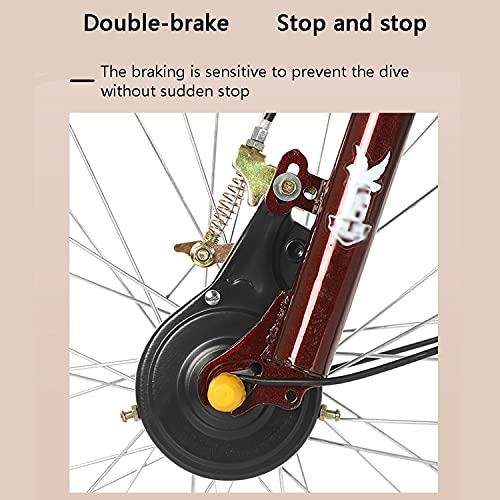 Dreiräder für Erwachsene, 3-Rad-Fahrräder, 20-Zoll-Dreirad, mit Einkaufskorb, für Freizeit, Einkaufen, Picknicks, Übung, Herren, Damen (rot) – Bild 8