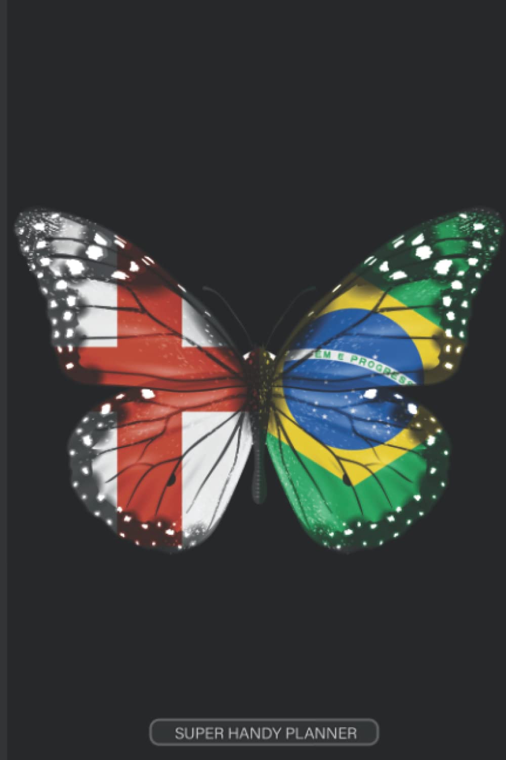 Planner: English Brazilian Flag Combined Butterfly Flags Of England Brazil