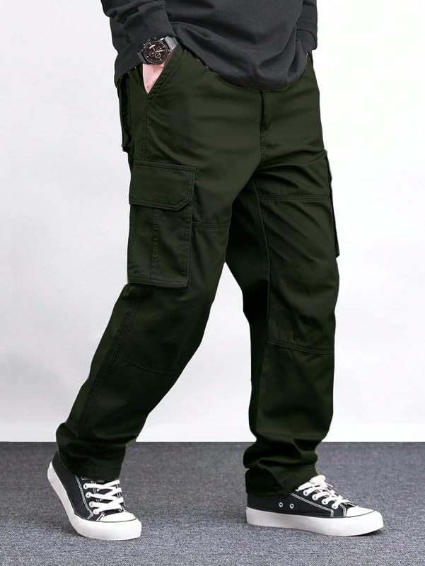 Image of DEELMO Men's Stylish Multi-Pocket Cargo Pants || Casual Fit Pants Trousers || Stylish Trousers for Men || Men's Cargo (MD501 01 08)