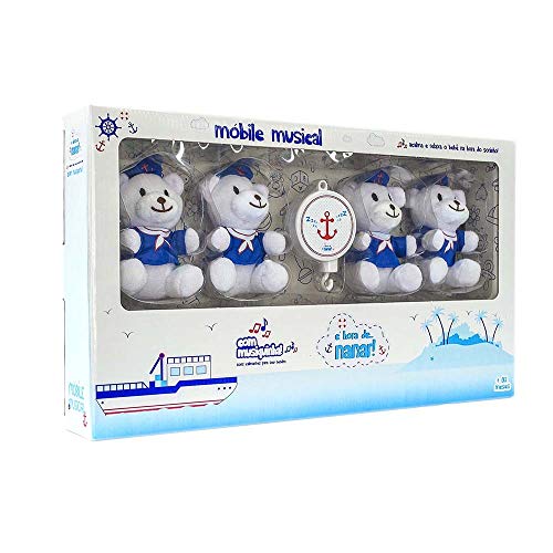 Kit Móbile e Urso Marinheiro de Pelúcia 30cm - Unik Toys
