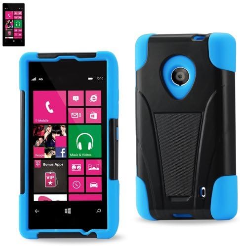 Hybrid Rugged LUMI Series for Nokia Lumia 520/521 - (Black/Light Blue)