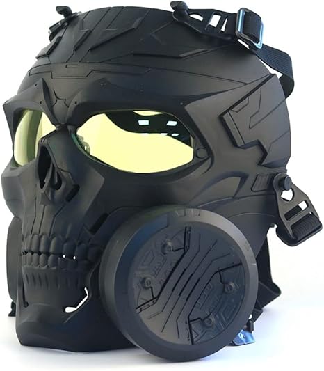 Amazon マスク サバイバルゲームマスク ガッツ スカル スケルトン ガスマスク 型 エアーマスク フェイスマスク サバゲー 髑髏 ドクロ 仮装 ハロウィン コスプレマスク コスプレ仮面 コスプレくもり防止ファン搭載 仮面 悪魔マスク 恐怖 仮面舞踏会 小道具 C ブラック