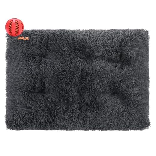 DOTBUY-SHOP Panier Chien Peluche Coussin Chien Rectangulaire Lit pour Chat, L'automne Coussin Chat Lavable Peluche Animale Compagnie Lit Coussin Convient pour Chiens et Chats (45X30CM,Noir)