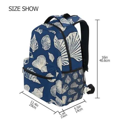 Conch Shell Sea (02) Laptop Backpack, Lightweight Multi Pockets Book Bag Daypack for Women Men Travel2