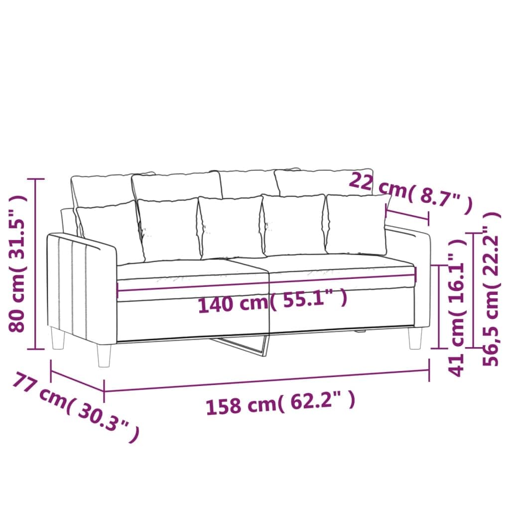 vidaXL Sofá de 2 Plazas, Asiento con Reposabrazos Respaldo, Sillón de Descanso Relax Televisión, Sofá Tapizado para Salón, Tela Gris Claro