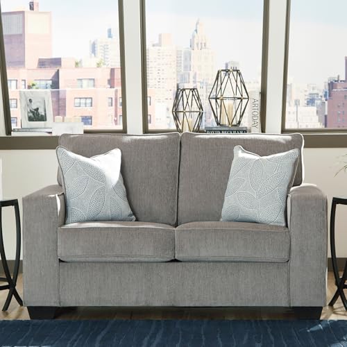 Image of Signature Design by Ashley Altari Loveseat Sofa, 62 in Small Gray Couch