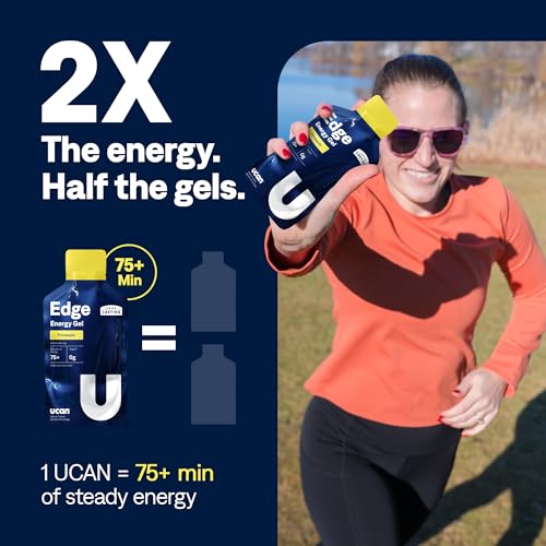 Image of UCAN Edge Energy Gel Shots, Pineapple (12, 1.87 Ounce Packets) for Running, Training, Workouts, Fitness, Cycling, Crossfit | Sugar-Free, Vegan, & Keto Friendly Energy Supplement