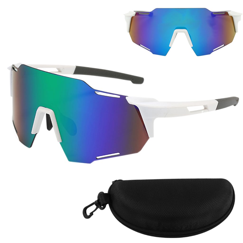 PALAY® Bike Sunglasses for Men, Sports Cycling Goggles Riding Goggles Unisex-Adult Sport Goggles, Polarized Glasses with Case Motorcycle Windproof Sunglasses for Biking, Marathon, Motorcycling