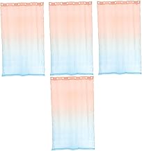 VOSAREA 4 Peças Cortina Transparente Painéis Decoração Colorida Cortinas De Janela Semitransparentes Ilhós Janela Tule Cortina De Janela Decorativa Gaze Quarto Cortina Impressão Voile