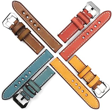 WEBOL Cinturino Per Orologio Fatto A Mano 18mm 19mm 20mm 22mm Cinturino In Pelle Nero Marrone Blu Cinturini Porosi Traspiranti # C (Colore Cinturino: Rosso Vino, Larghezza Cinturino: 19mm - Foto 3