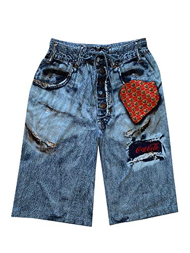 Coca-Cola Men's Denim Print Pajama Boxer Shorts, Denim Coke, XX-Large