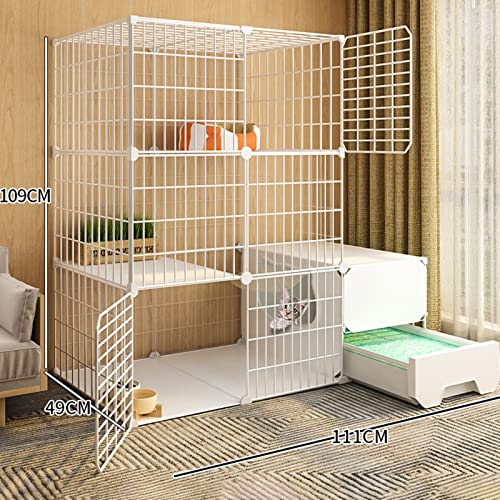 Corralito para gatos fácil de limpiar con paneles modulares 4