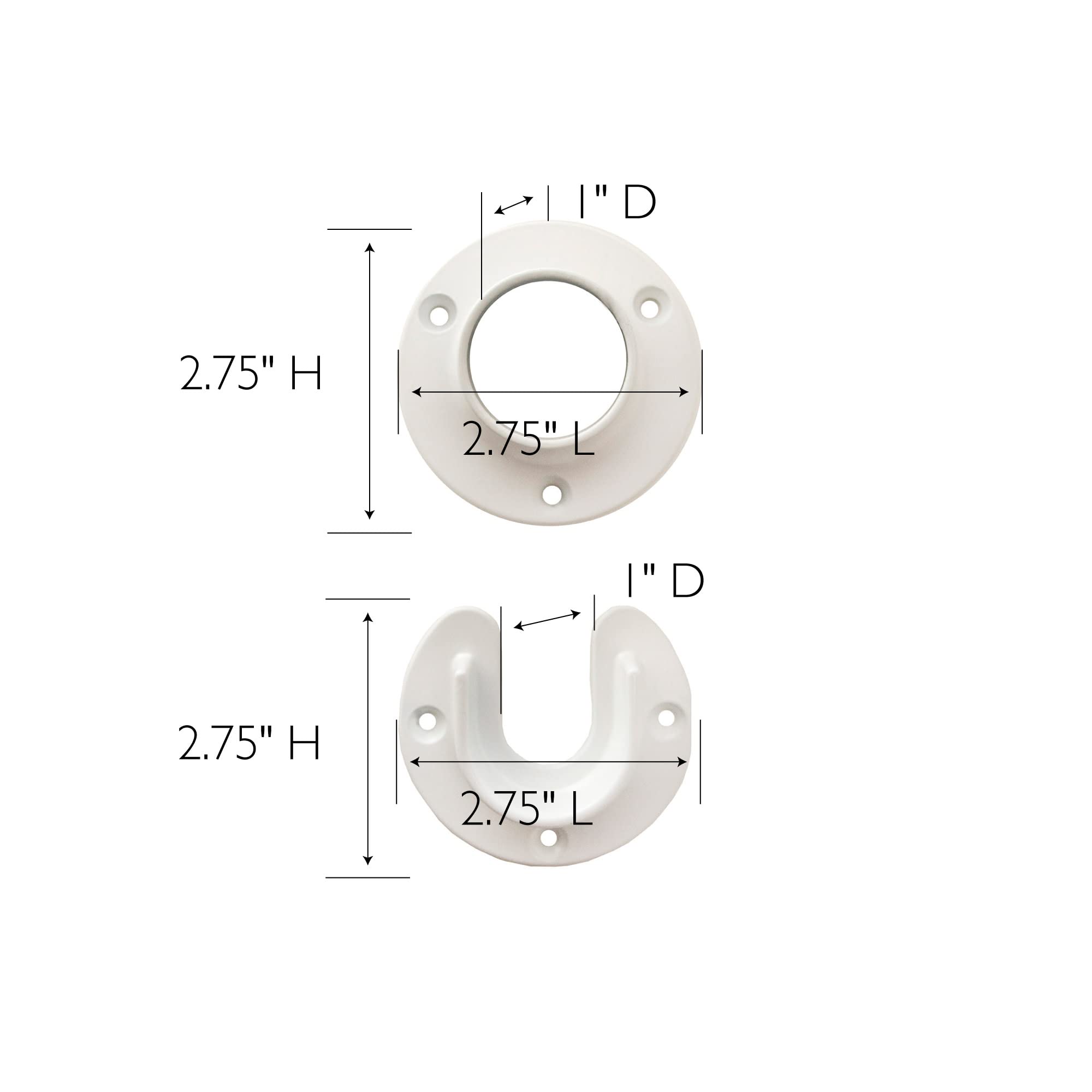 Design House 182717 Closet Pole Socket 1-3/8", 5-Pack, White, 5 Pack - Image 3