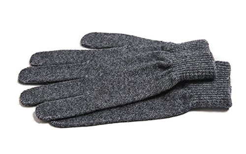 iMongol Pure Cashmere Women Full Fingers Gloves Ladies Knitted Gloves Mittens Made in Inner Mongolian (Dark Grey)