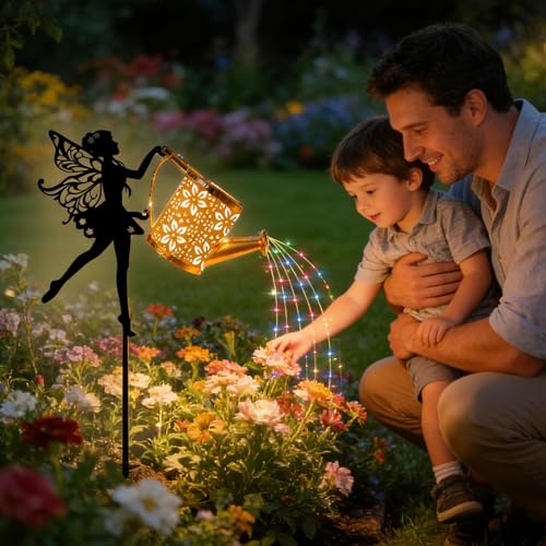 Solar Garden Can, Glowing Metal Watering Lamp, Pathway Light with Weatherproof Build, Rustproof Steel Outdoor Fixtures, Yard Decor with Starry Style, Patio Lighting for Walkways – Image 4
