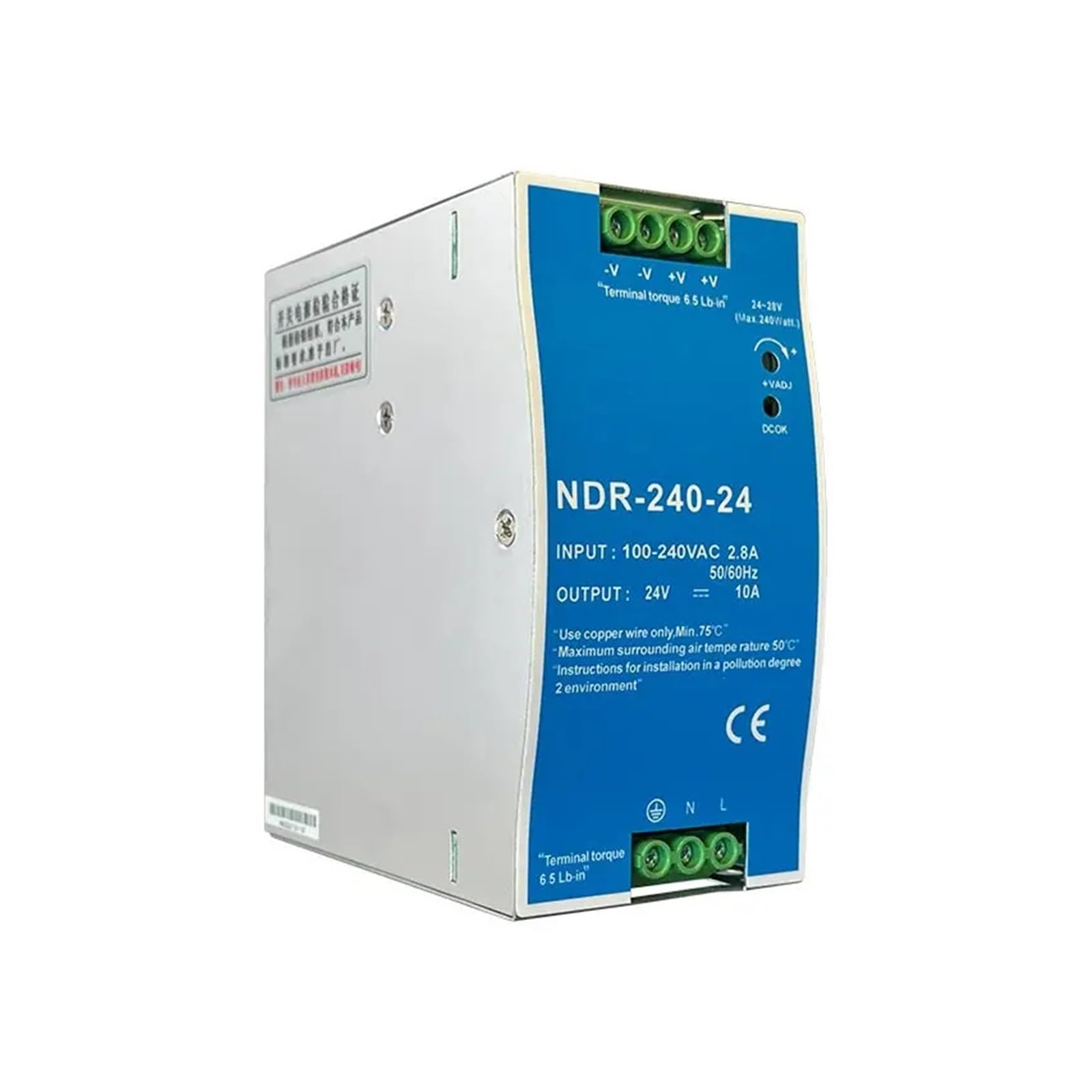 LEOTNNDQ NDR 240W 24V 48V Single Group Output Transformer 240VAC Switching Power Supply(24V)